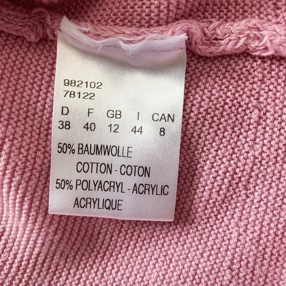 MONARI PINK COTTON BLEND ROLLED HEM KNITTED SWEATER - M - Picture 9 of 9